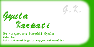 gyula karpati business card