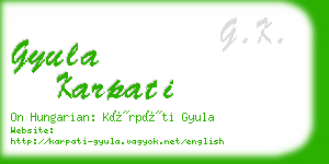 gyula karpati business card